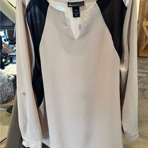 Lane Bryant Cream and Black Women's Blouse
